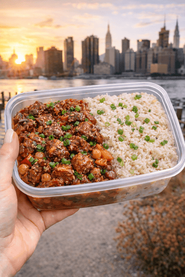 Honey Garlic Beef with Rice - Last Summer Catering