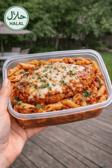 Chicken Parmesan Pasta (Halal) - Last Summer Catering