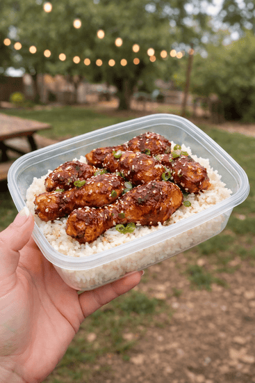 Korean BBQ Chicken with Rice - Last Summer Catering