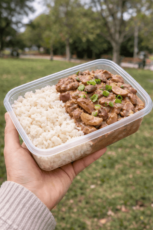 Beef Stroganoff (Halal) with Rice
