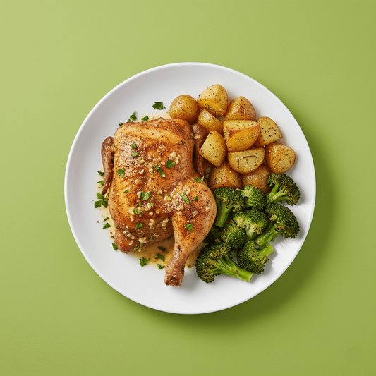 Garlic Herb Chicken halal prepared meal from Last Summer Catering ready to heat and eat