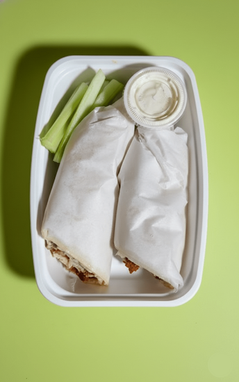 Buffalo Chicken Wrap halal prepared meal from Last Summer Catering ready to heat and eat