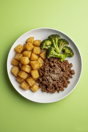Garlic Peppercorn Ground Beef halal prepared meal from Last Summer Catering ready to heat and eat