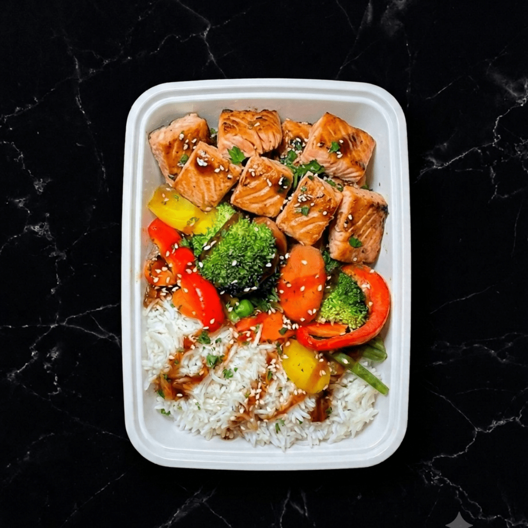 Teriyaki Salmon Bowl - Last Summer Catering